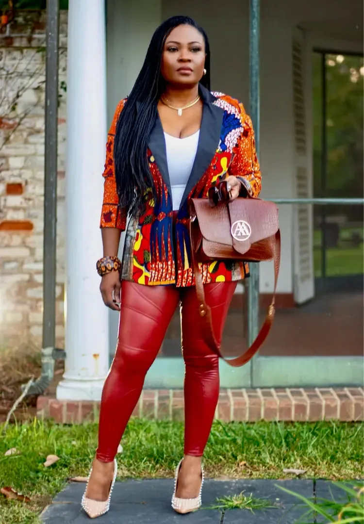 Ankara Patched Print | Blazer