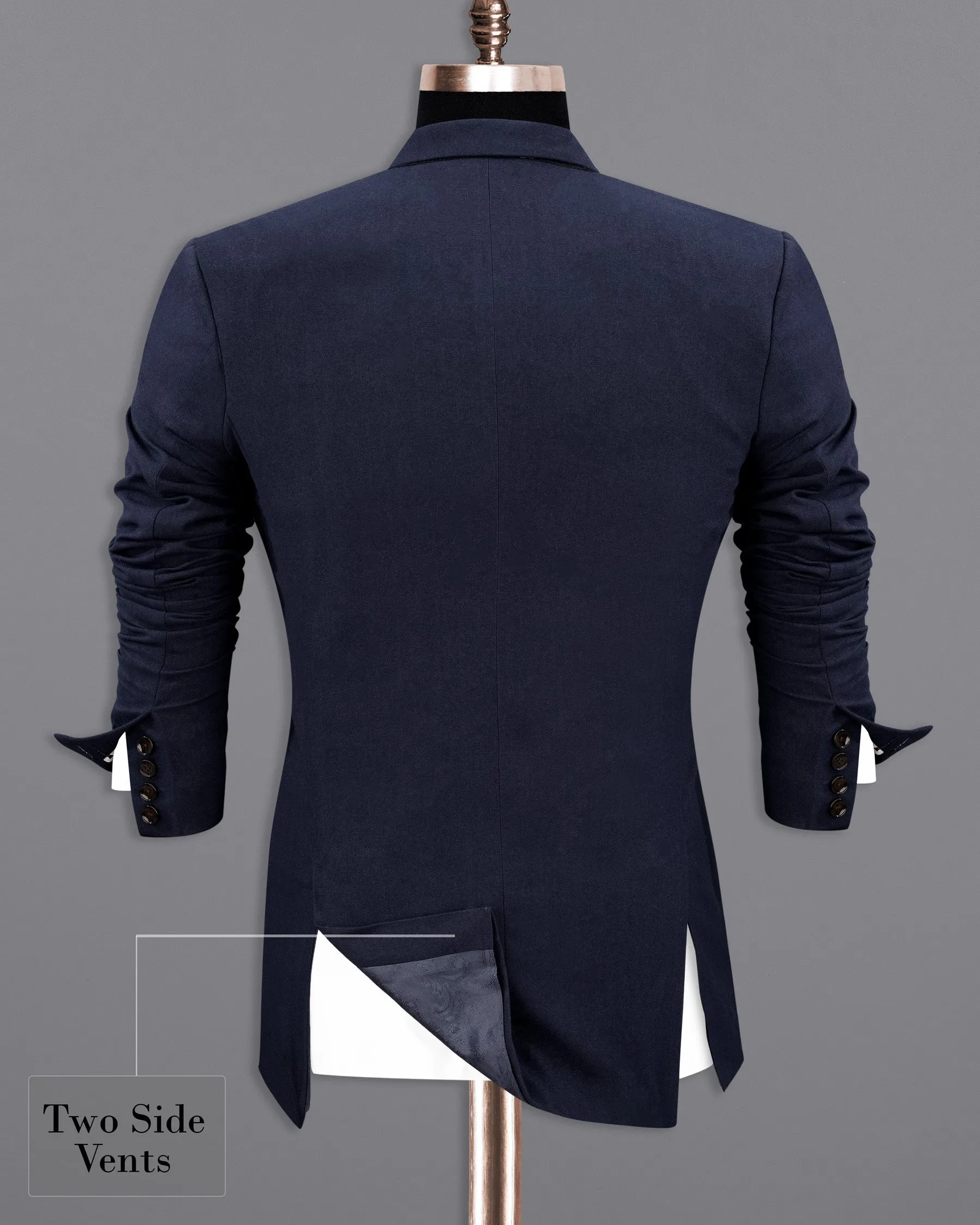 Baltic Navy Blue Wool Rich Double Breasted Sports Blazer