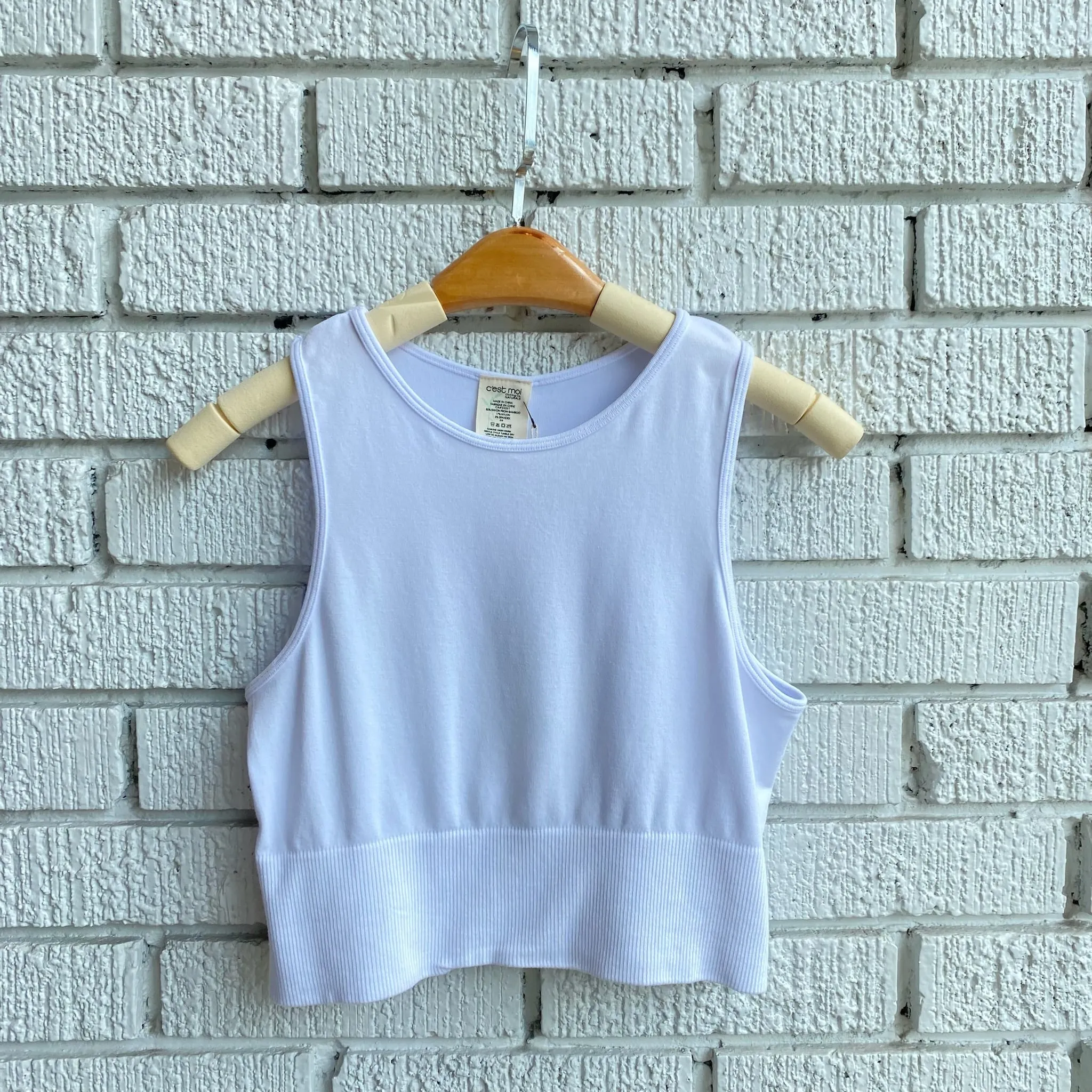 Bamboo High Neck Crop Top