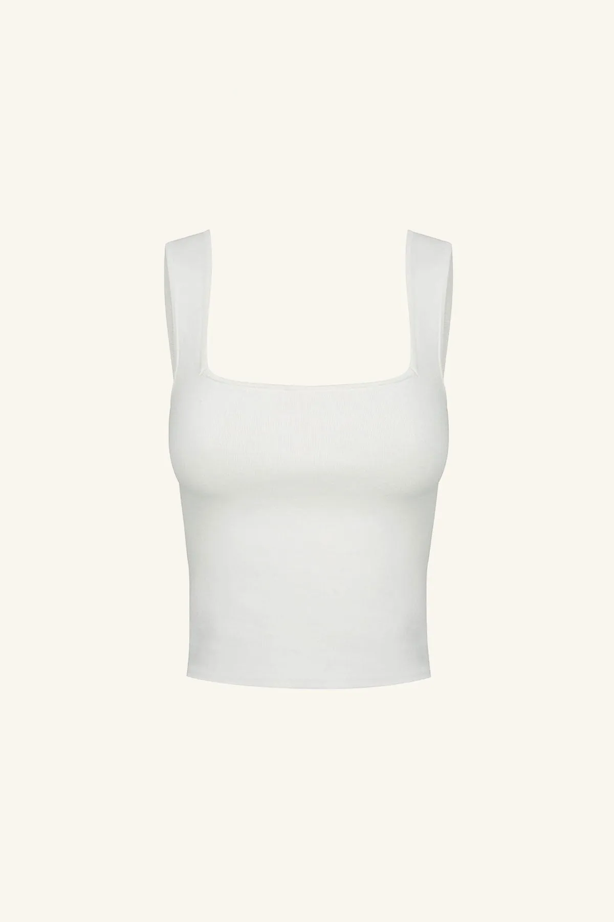 BASIC SQUARE NECK TOP - IVORY