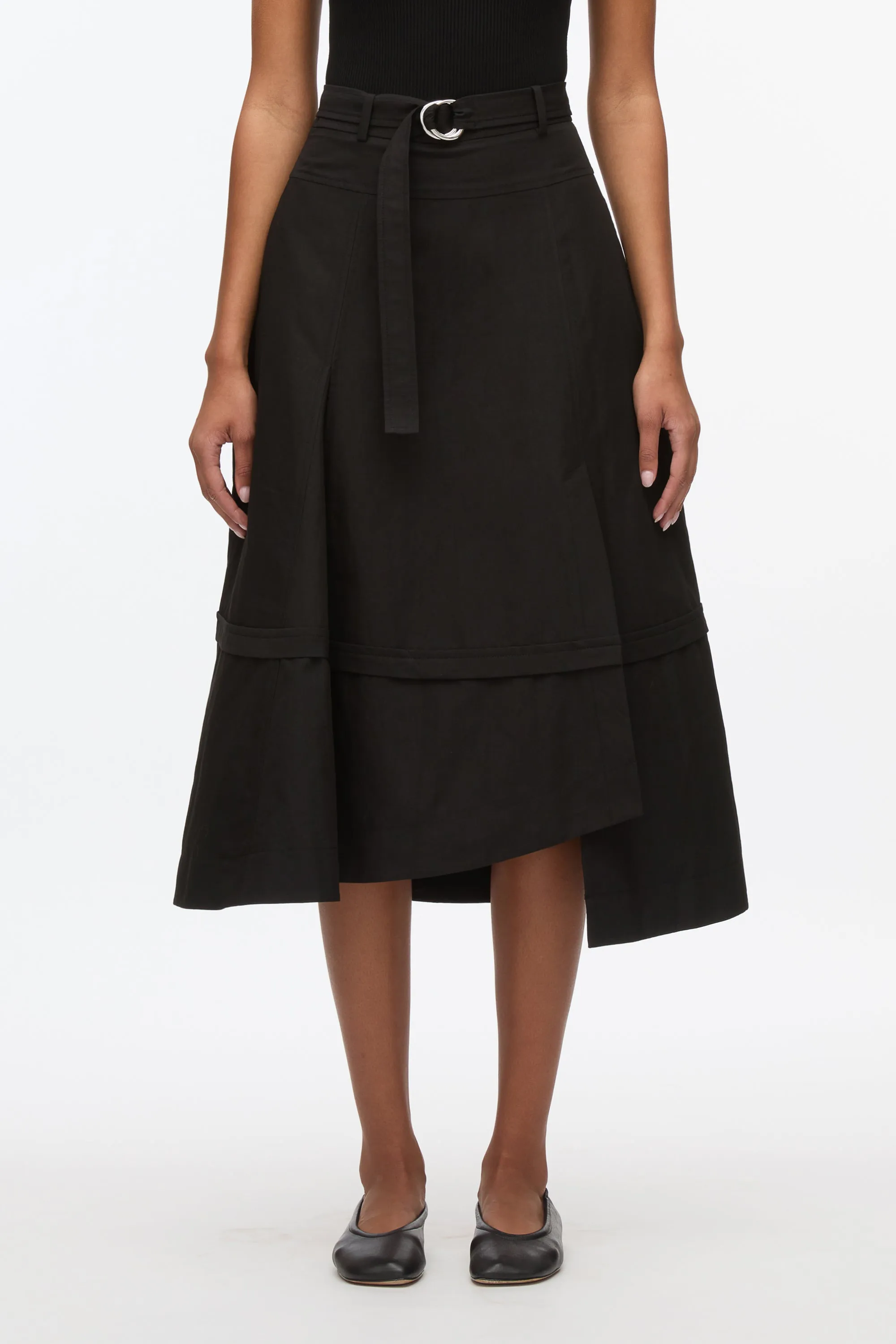 Belted Flare Skirt