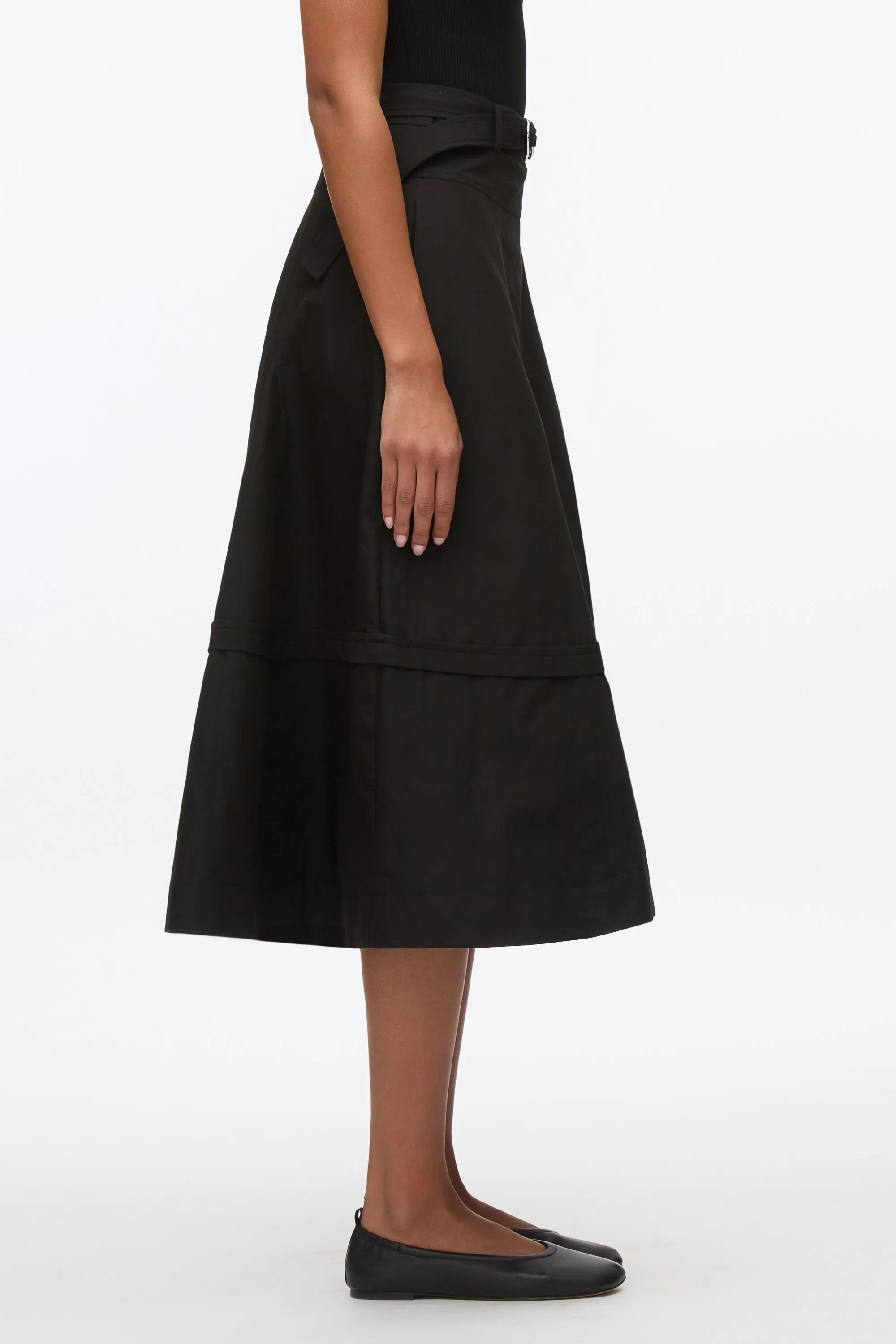 Belted Flare Skirt