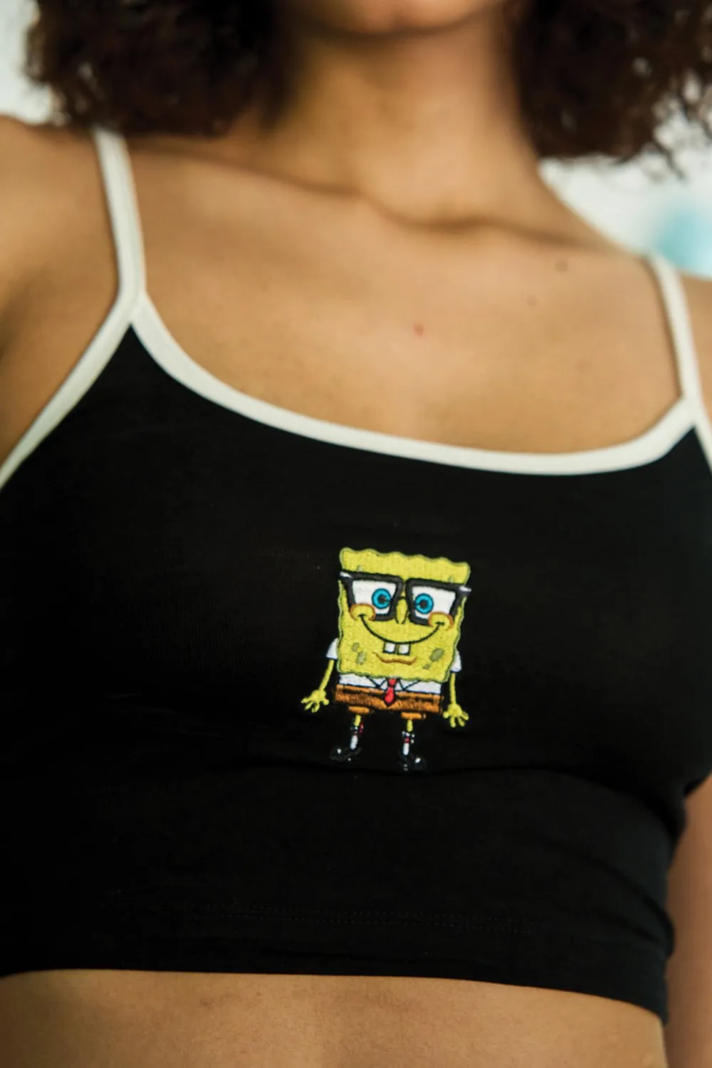 Black SpongeBob Cami Crop Top