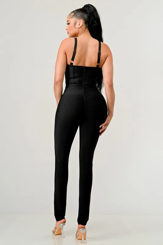 BODYCON BANDAGE JUMPSUIT