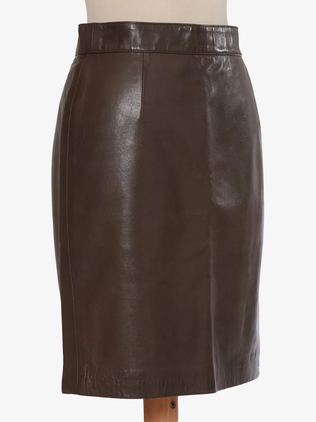 Brown Leather Vintage Skirt