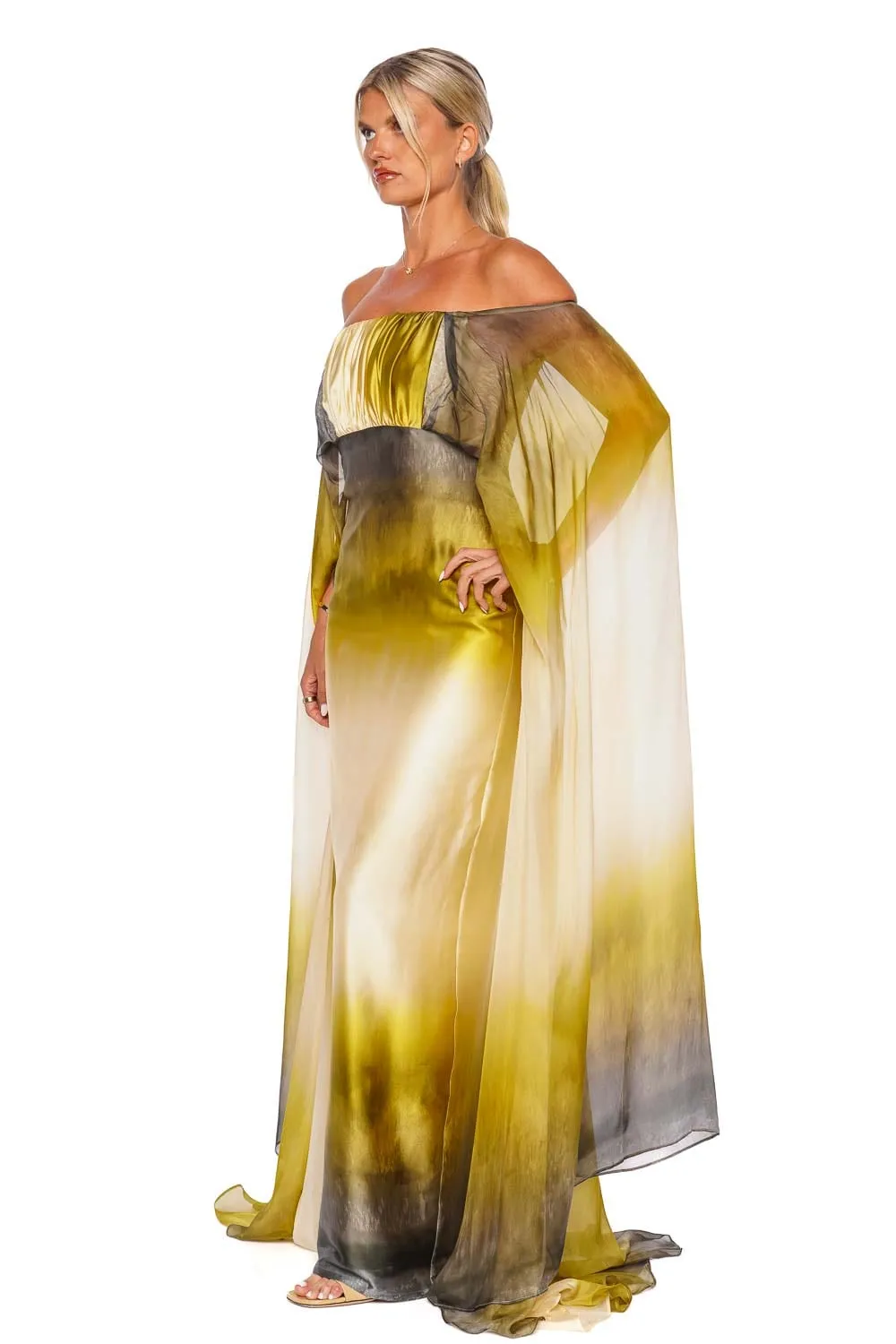 Cailin Draped Off Shoulder Maxi Dress