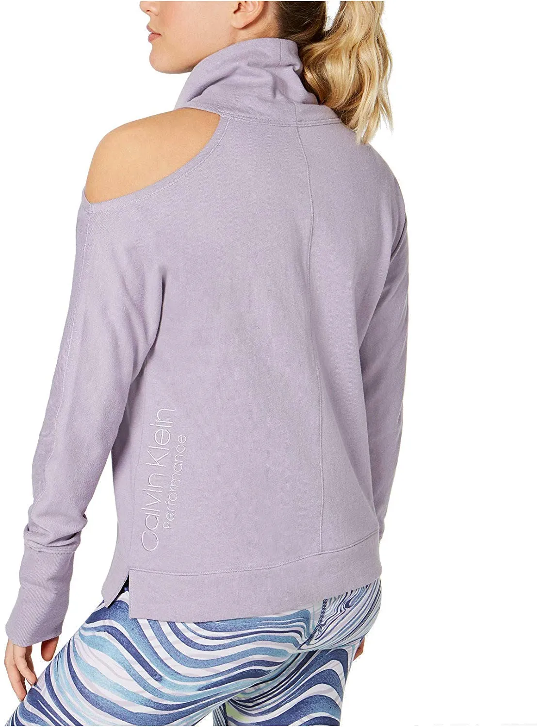 Calvin Klein Performance Women's Mock-Neck Sweatshirt, Lavender, M