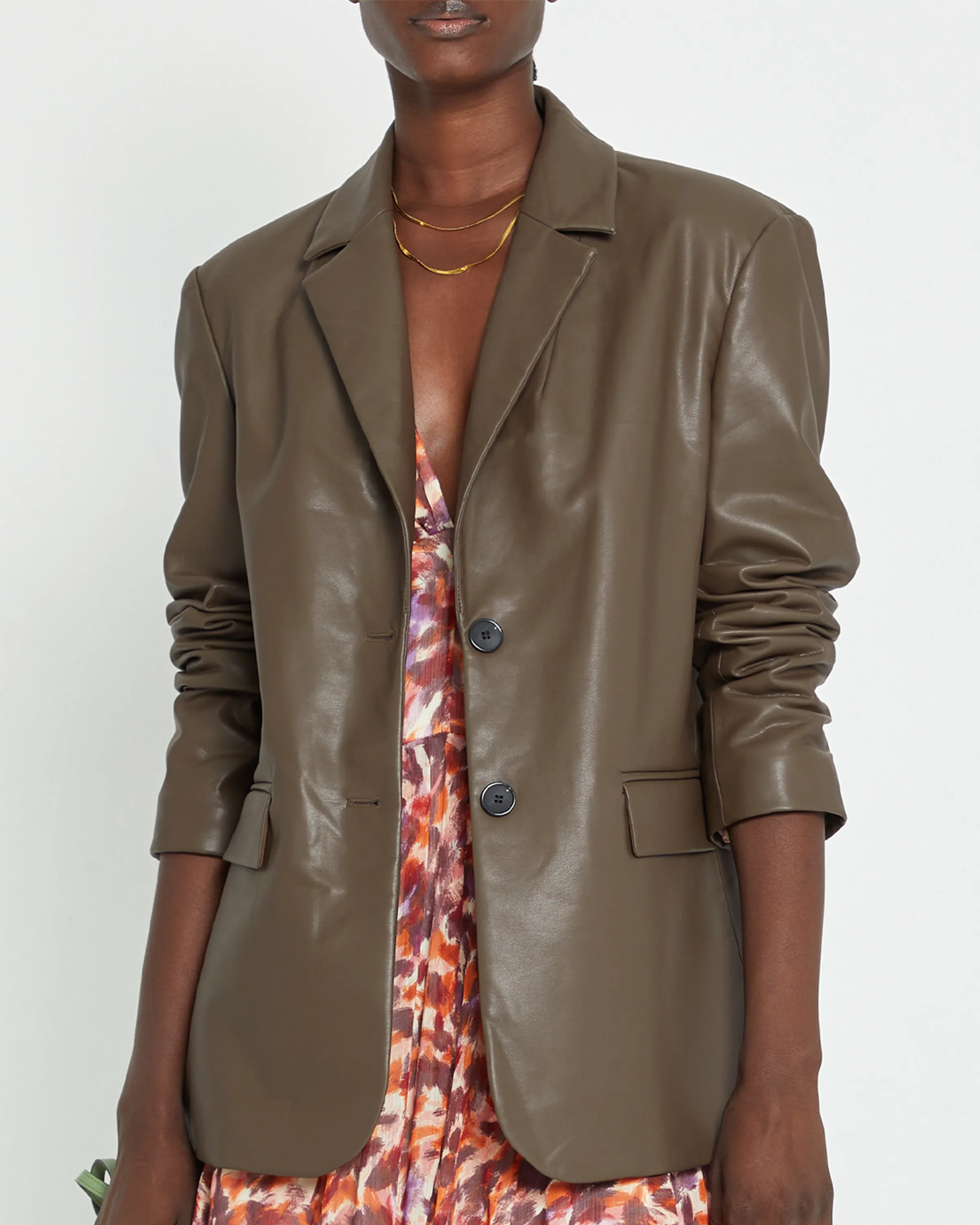 Camilla Vegan Leather Blazer