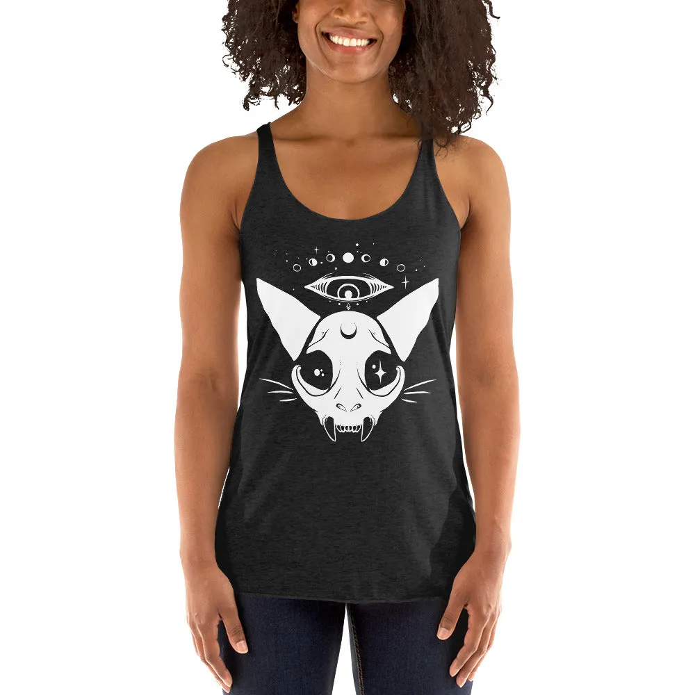 Cat Skull, Racerback Tank Top