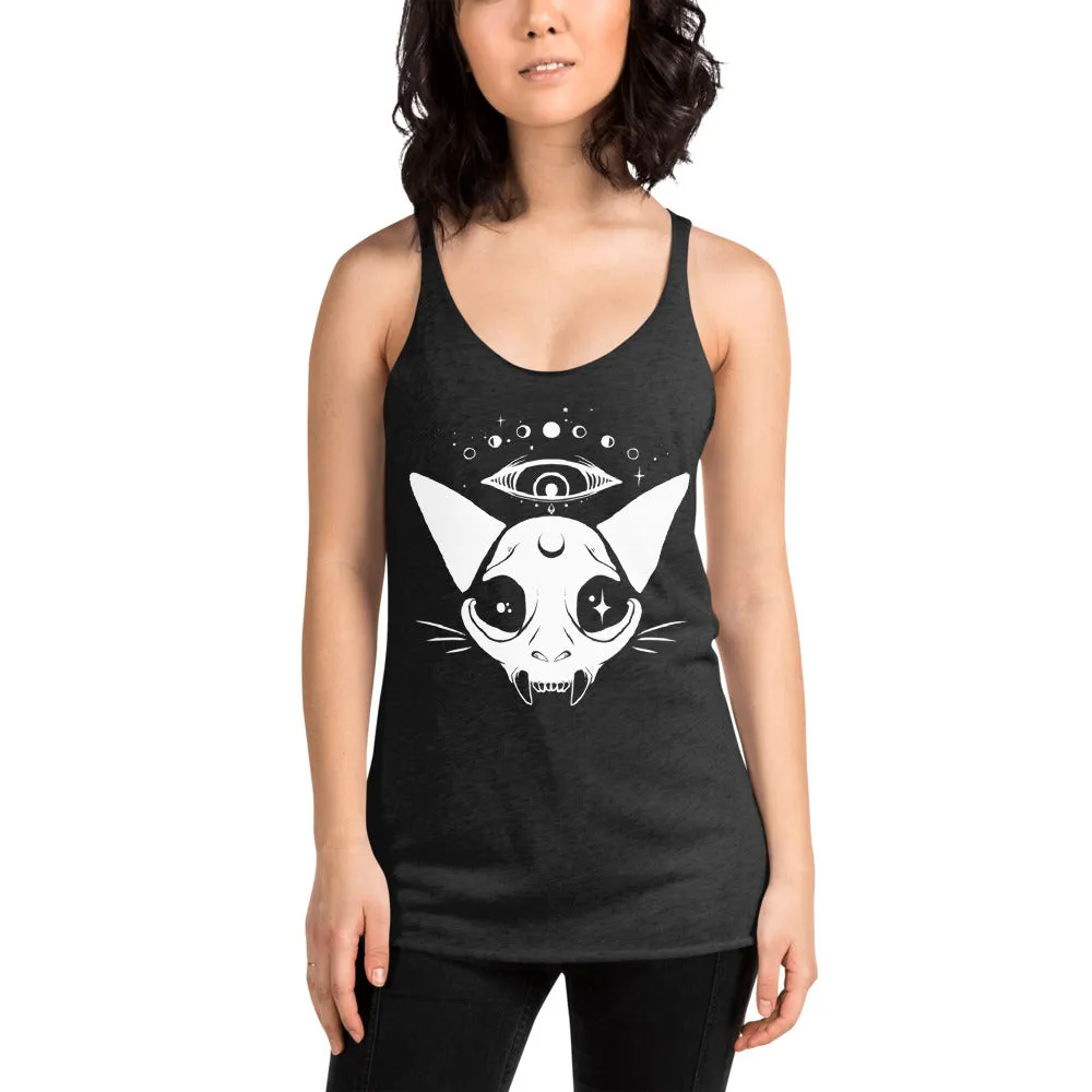 Cat Skull, Racerback Tank Top