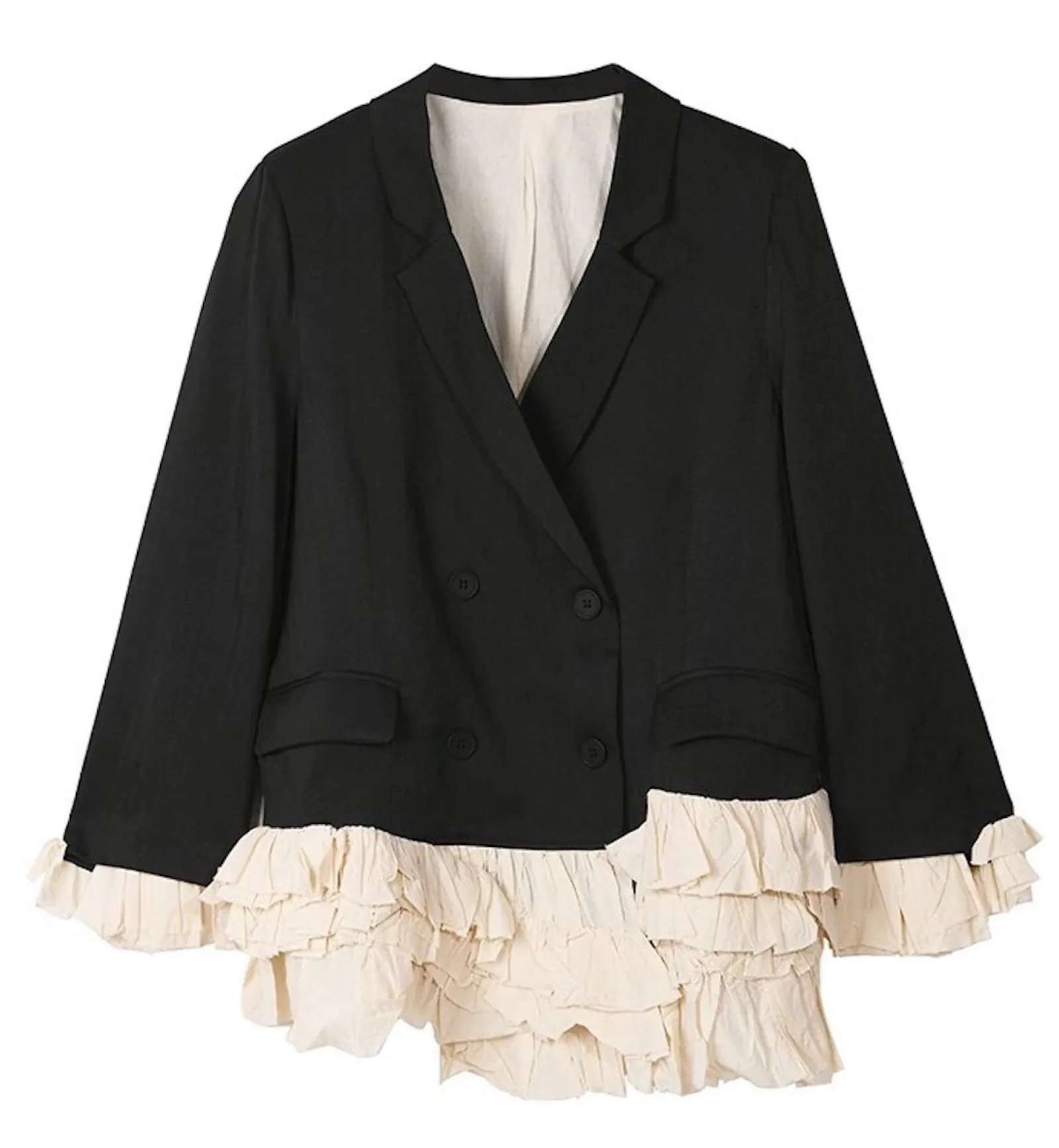 Chiffon Trim Statement Blazer