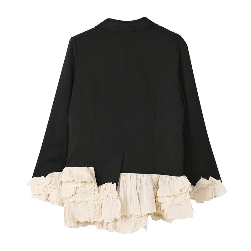 Chiffon Trim Statement Blazer