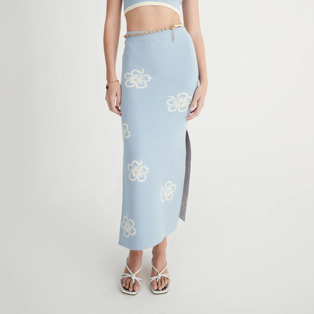 Claude Skirt - Blue Hibiscus