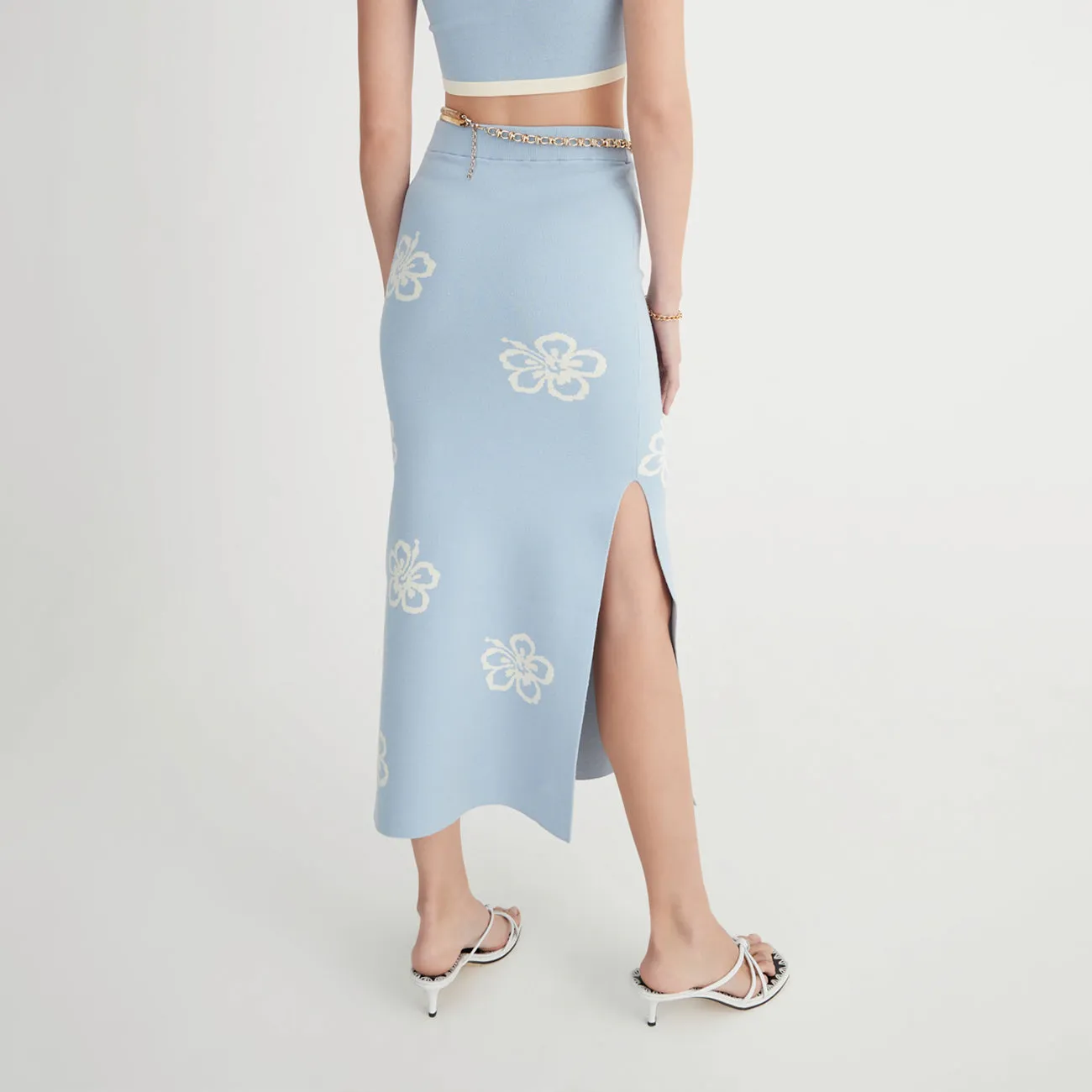 Claude Skirt - Blue Hibiscus