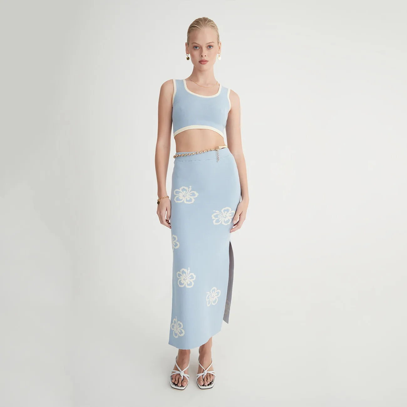 Claude Skirt - Blue Hibiscus