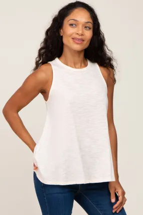 Cream Heathered Tank Top