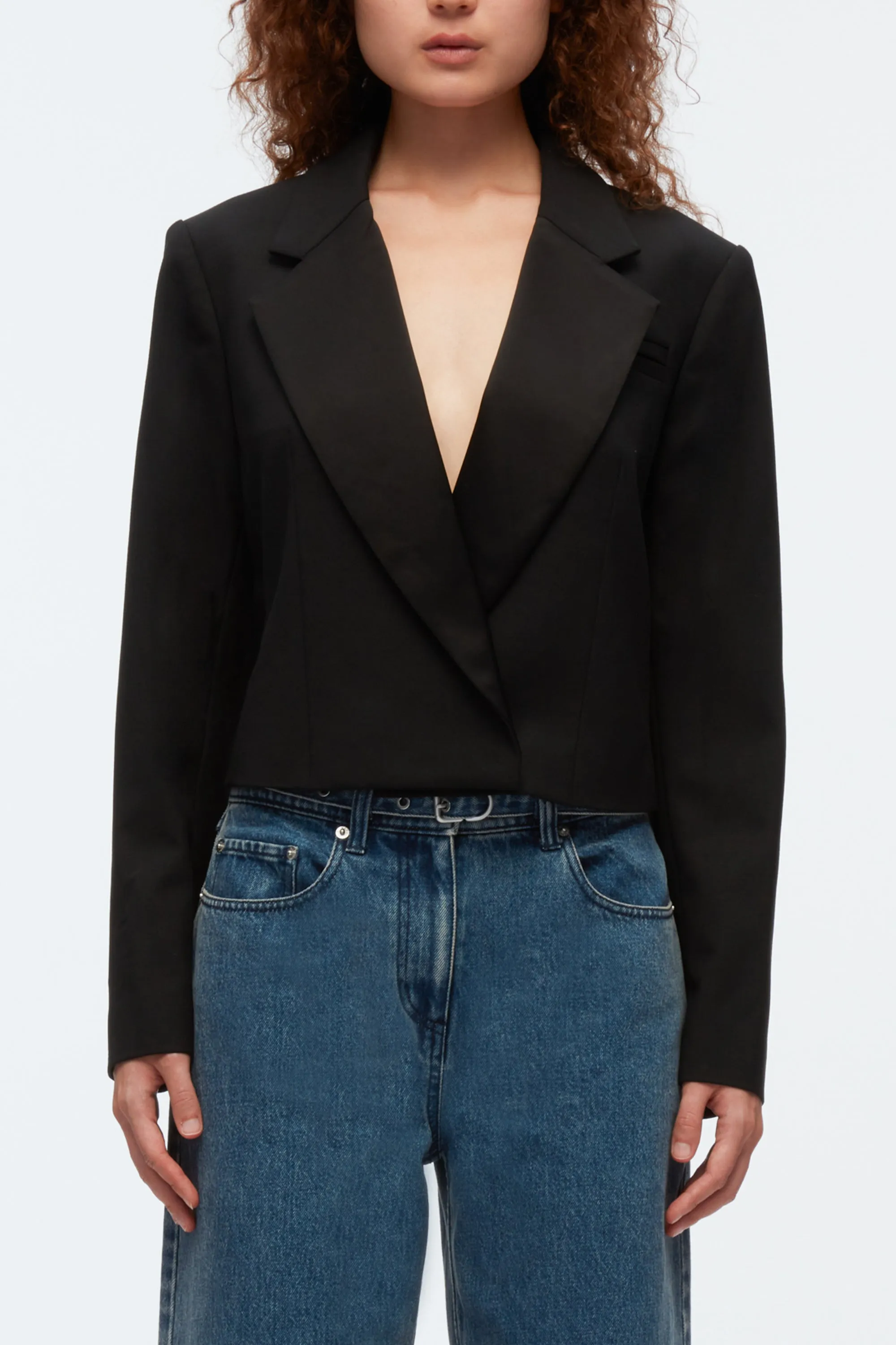 Cropped Tuxedo Blazer