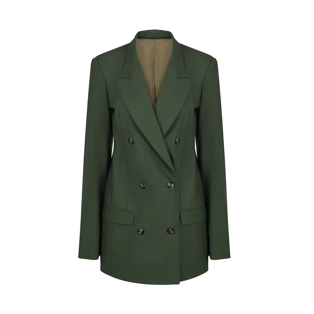 Double-Breasted Blazer - Green