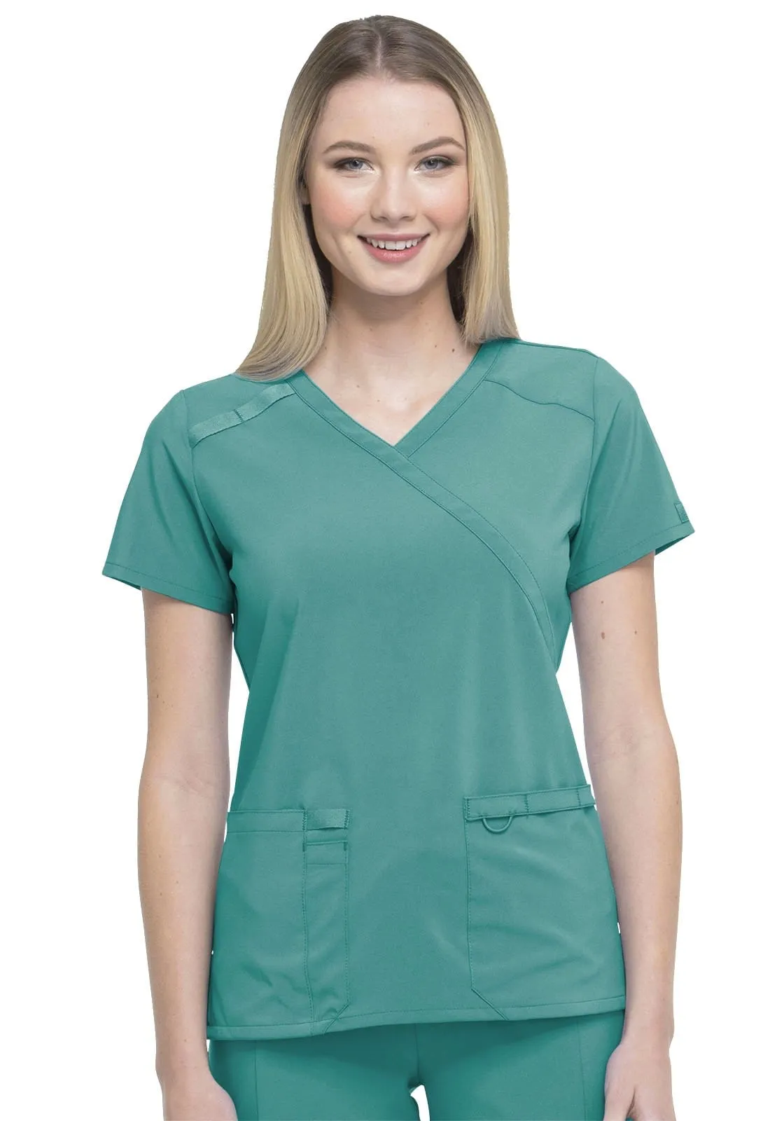 EDS Essentials Dickies  Mock Wrap Scrub Top DK625