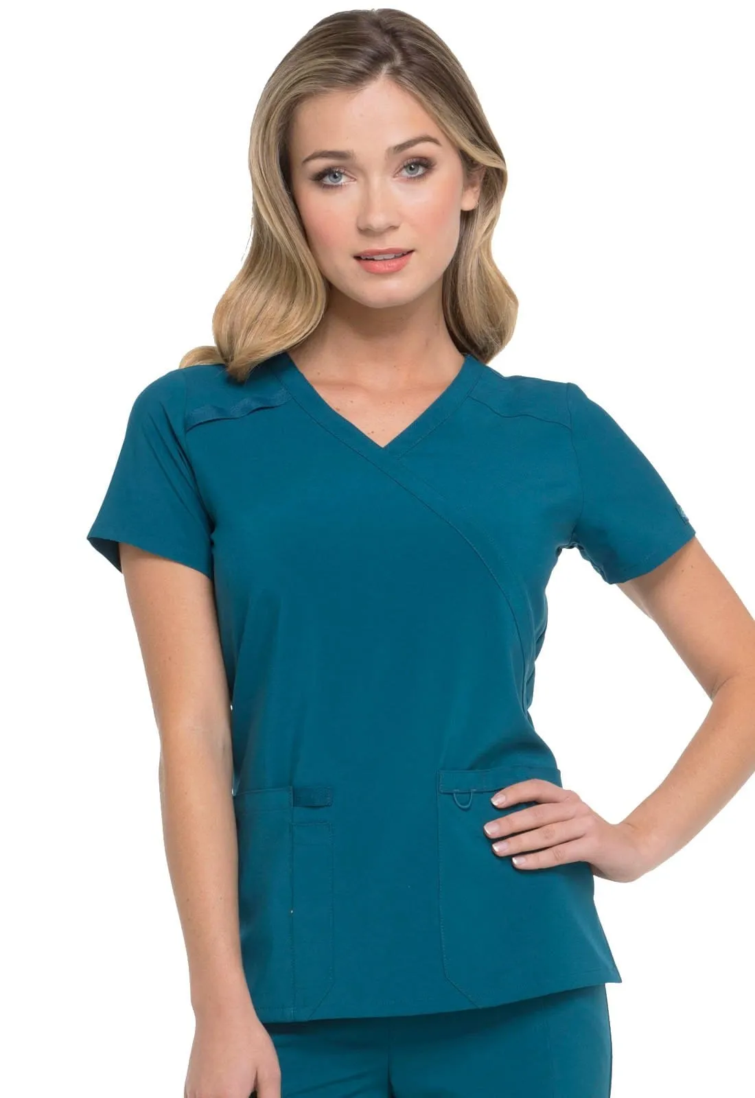 EDS Essentials Dickies  Mock Wrap Scrub Top DK625