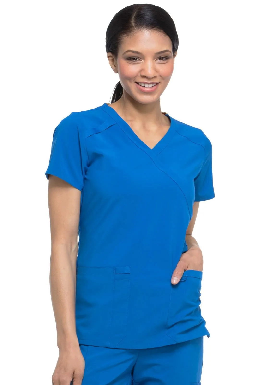 EDS Essentials Dickies  Mock Wrap Scrub Top DK625