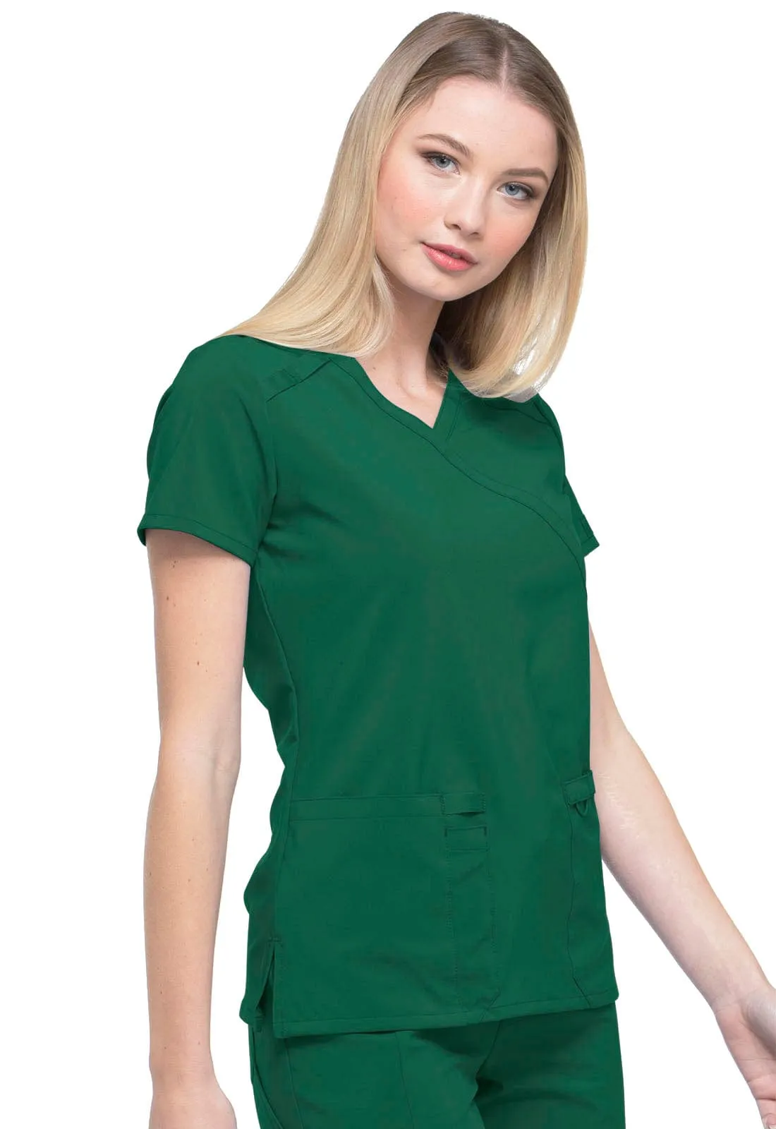 EDS Essentials Dickies  Mock Wrap Scrub Top DK625