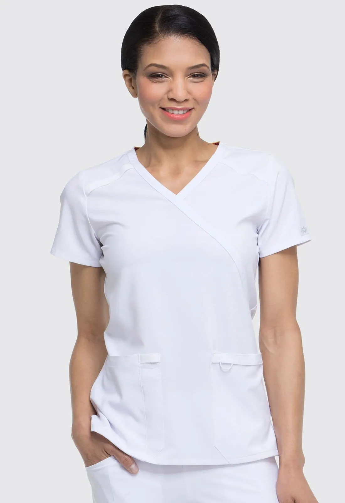 EDS Essentials Dickies  Mock Wrap Scrub Top DK625