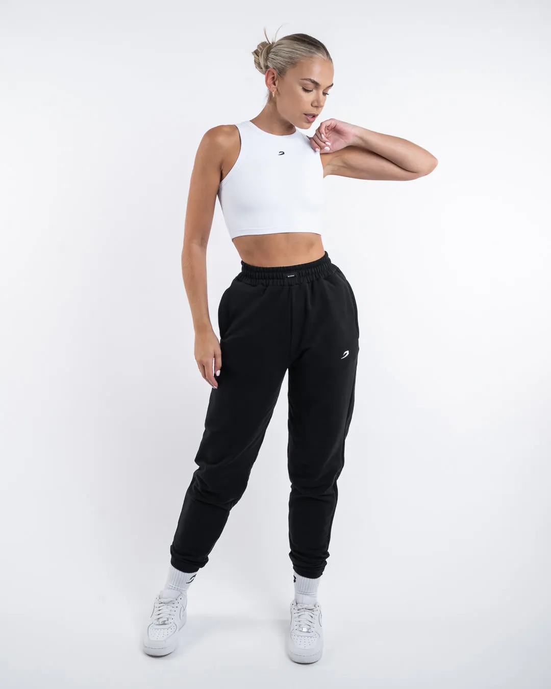 Essentials Racer Crop Top - White