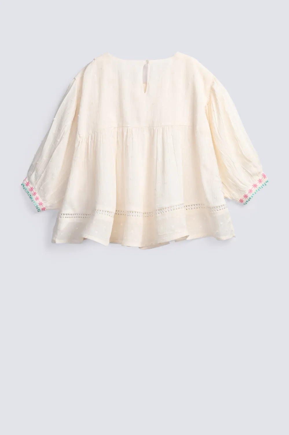 GIRLS DROP SHOULDER EMBROIDERED TOP