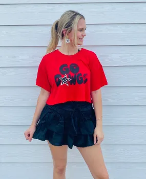 GO DAWGS RED CROP TOP