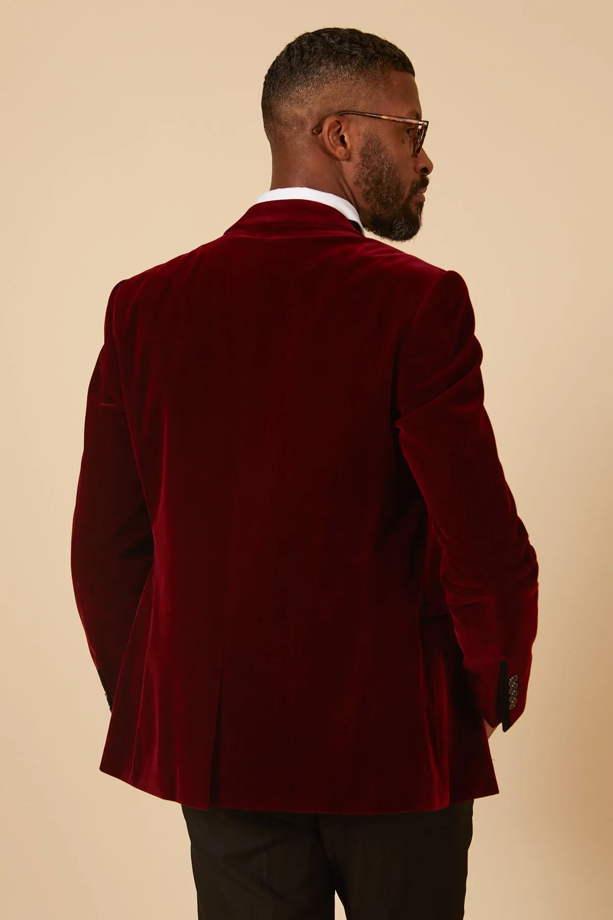 Hudson - Luxurious Wine-Colored Velvet Blazer for Stylish Elegance