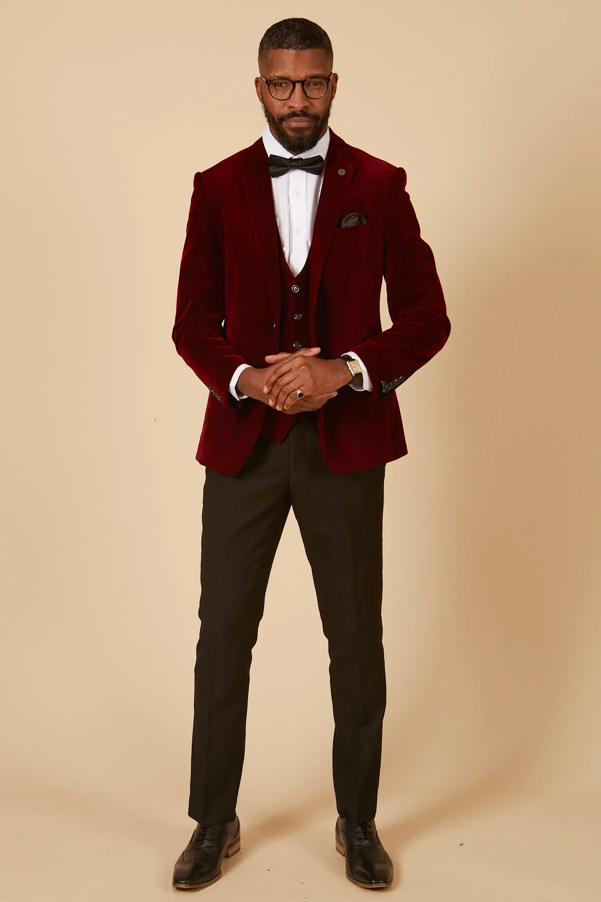 Hudson - Luxurious Wine-Colored Velvet Blazer for Stylish Elegance