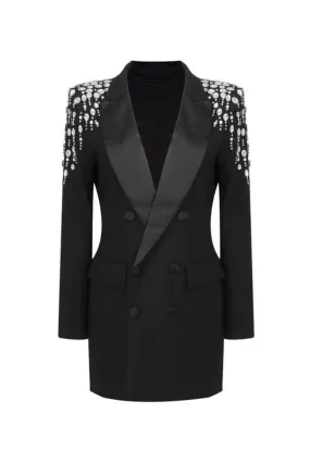 JÓIA BLACK EMBELLISHED BLAZER DRESS