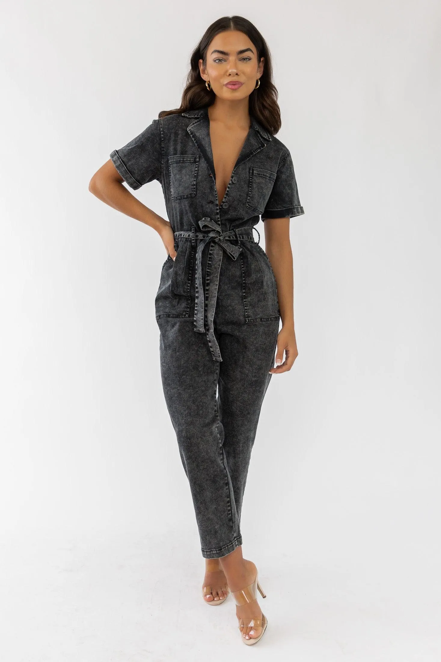 Kendall Black Washed Jumpsuit