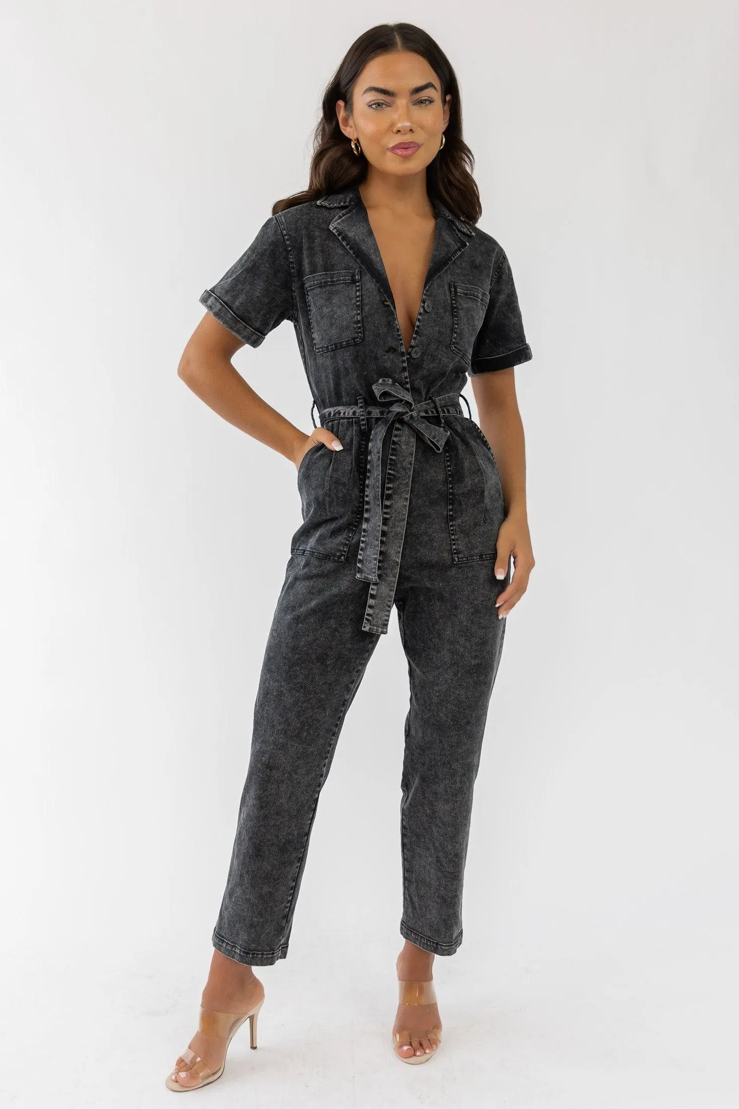 Kendall Black Washed Jumpsuit