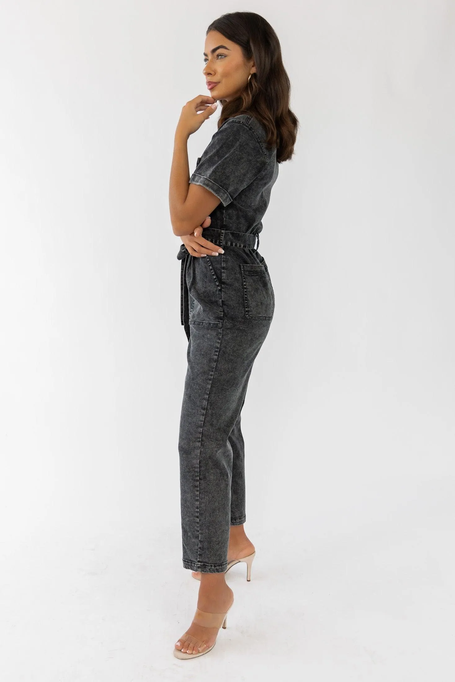 Kendall Black Washed Jumpsuit