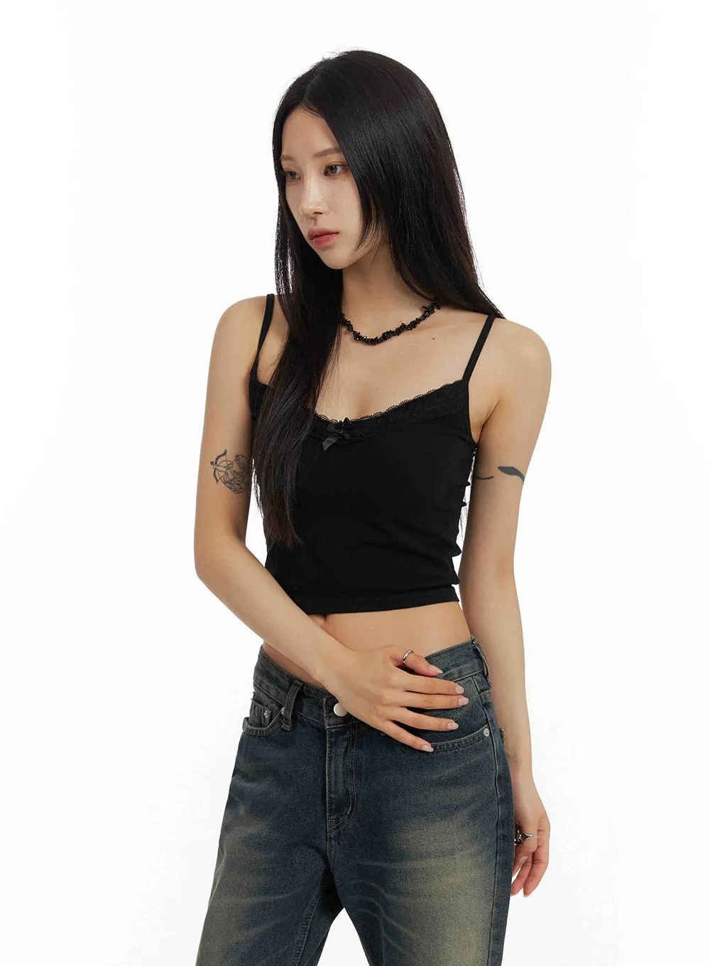 Lace Crop Tank Top CF429