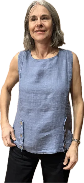 Linen - Tank Top - Blue