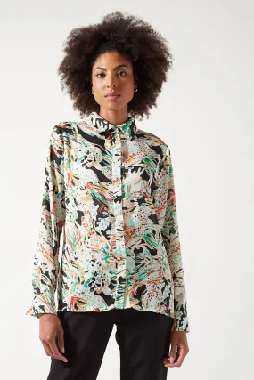 Marc Angelo Floral Print Blouse with Ruffle Sleeves