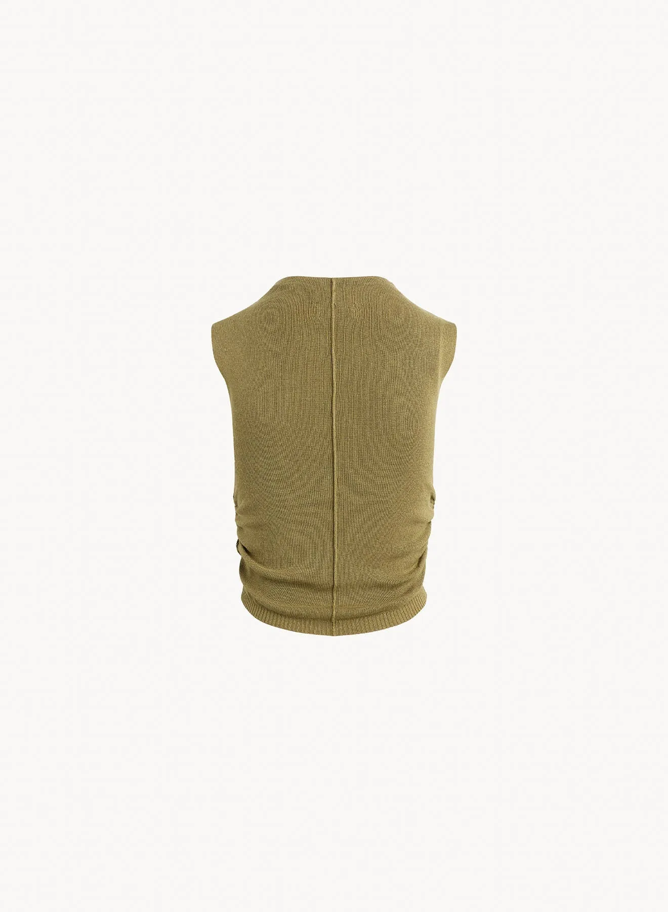 Mock Neck Linen Jersey Top - Dried Herb