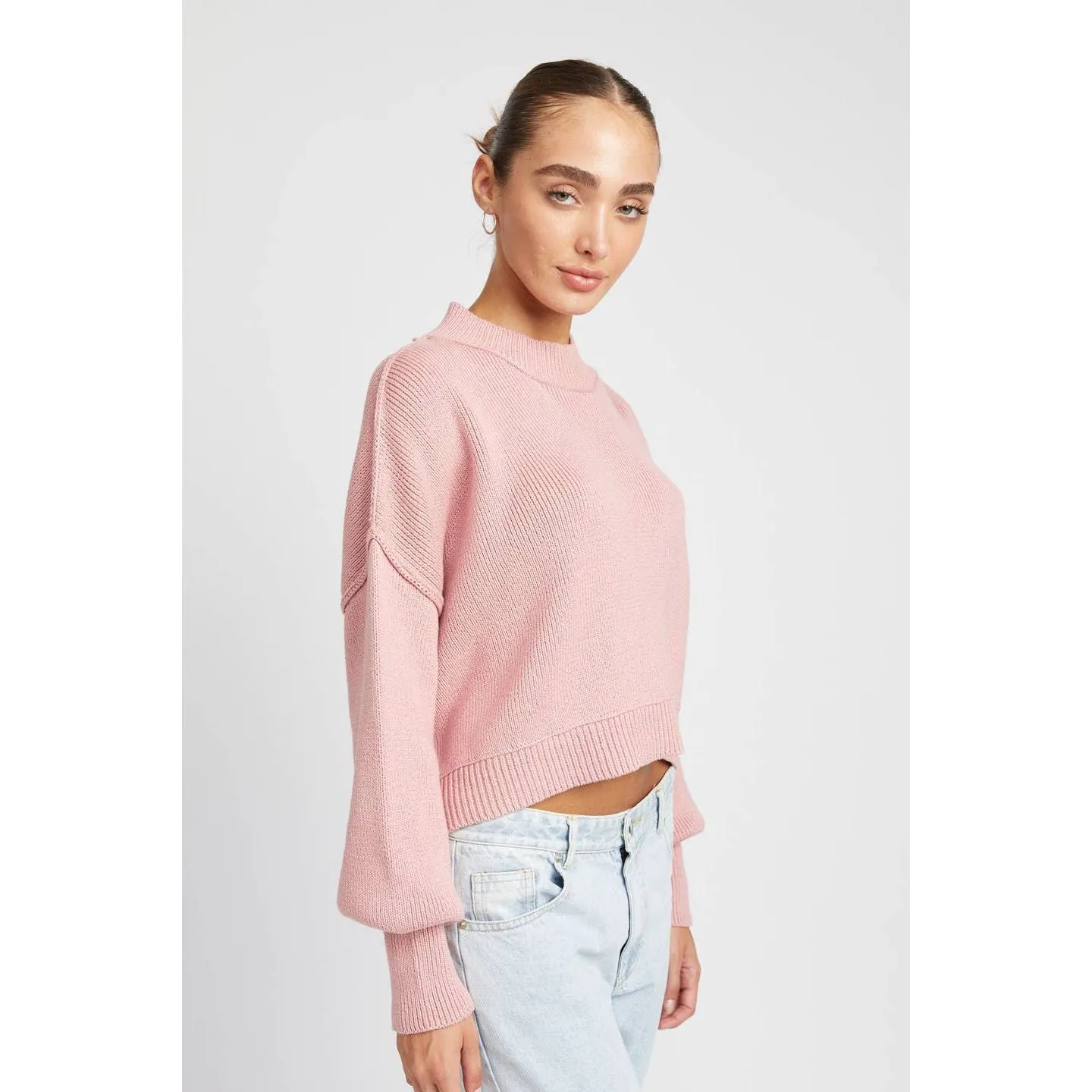 Mock Neck Oversized Sweater