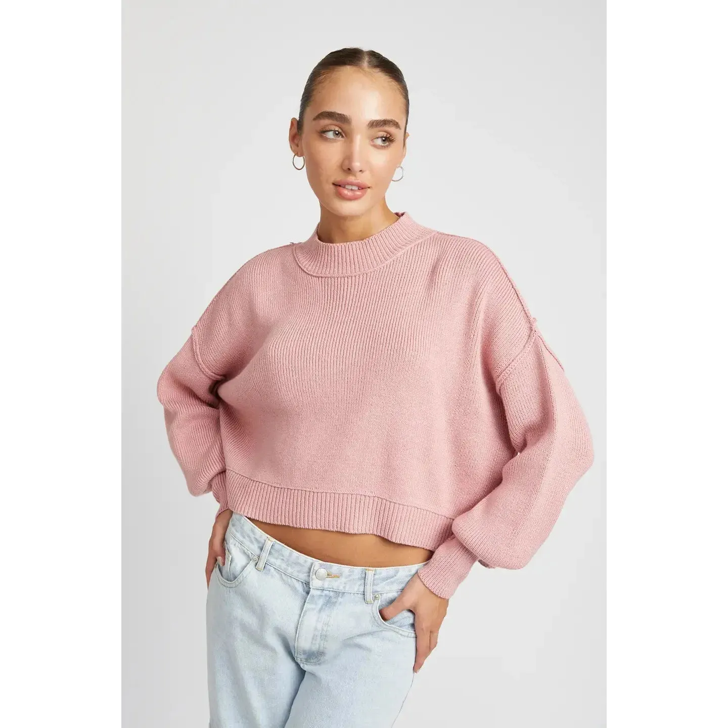 Mock Neck Oversized Sweater