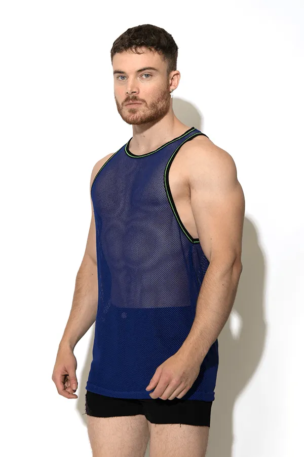 Noticed Mesh Tank Top - Blue