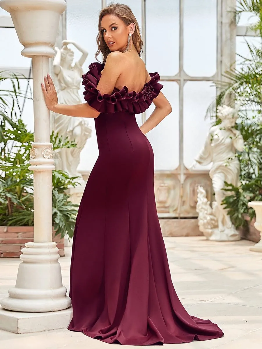 Off the Shoulder A Line Mermaid Maxi Evening Gown