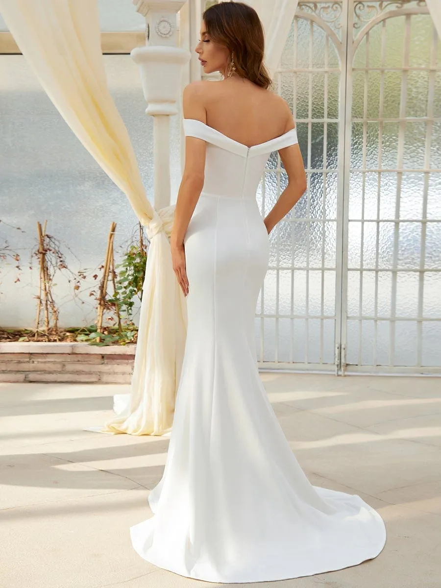 Off the Shoulder Mermaid Corset Eloping Dress for Wedding