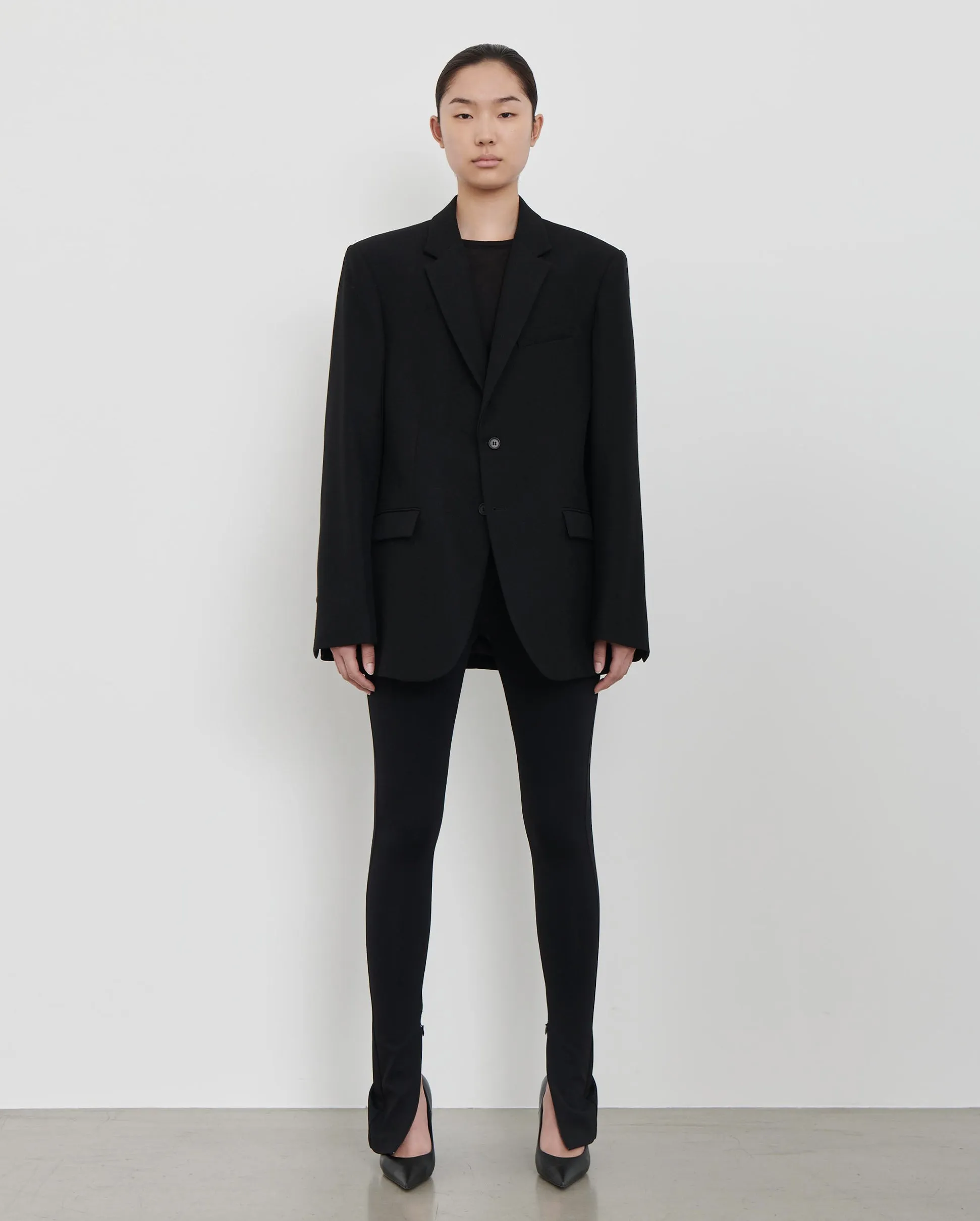 OVERSIZE SINGLE BREASTED BLAZER / BLACK