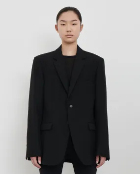 OVERSIZE SINGLE BREASTED BLAZER / BLACK