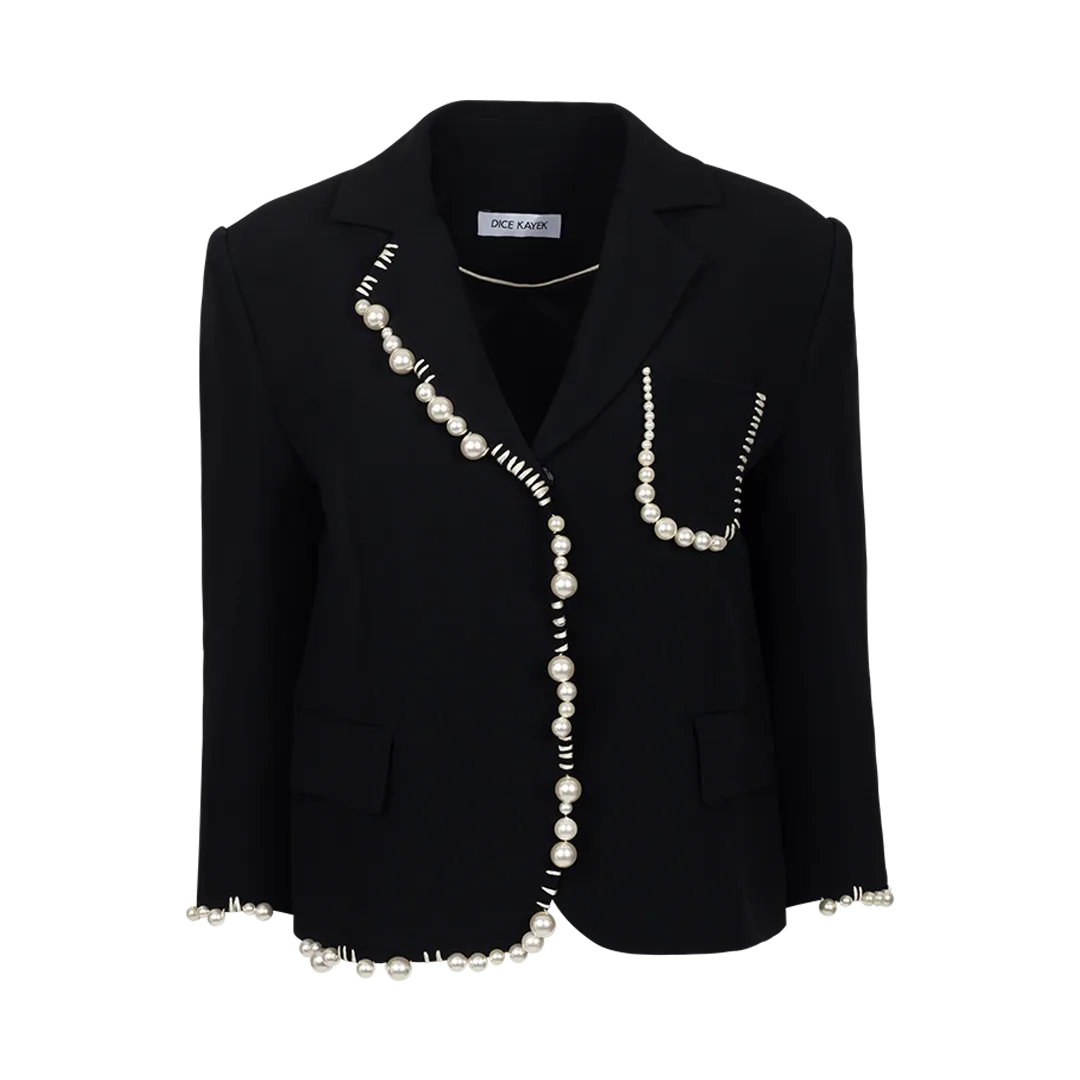 Pearl-Embellished Blazer