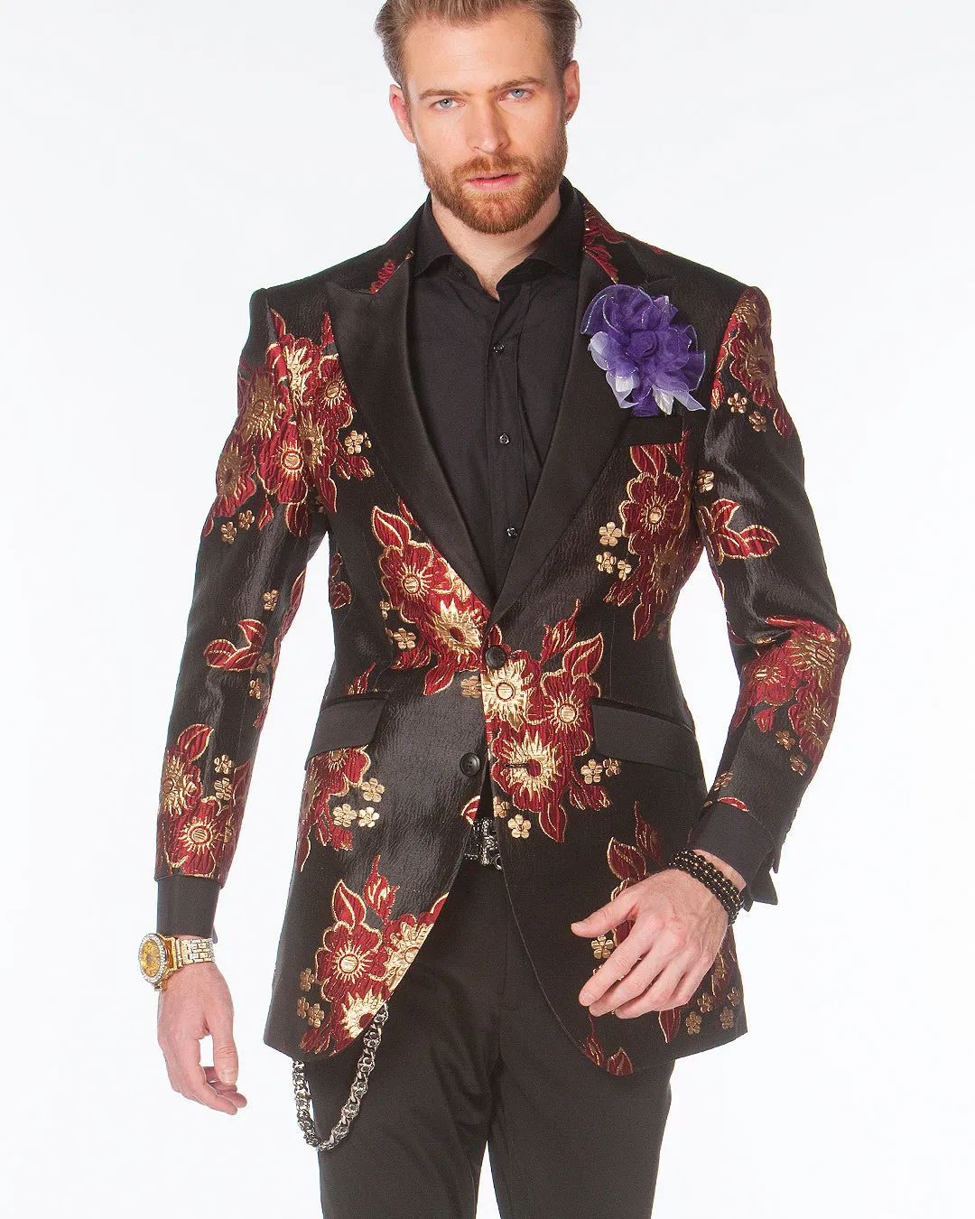 Prom Blazer - Prom TUXEDO 2021 - Sun F. Burgundy - Semi Long Blazer