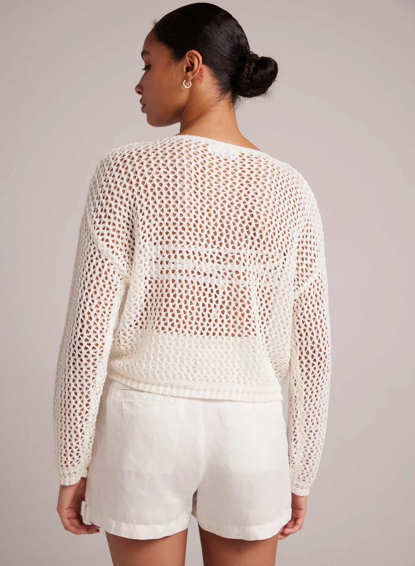 Relaxed Dropped Shoulder Sweater - Off White